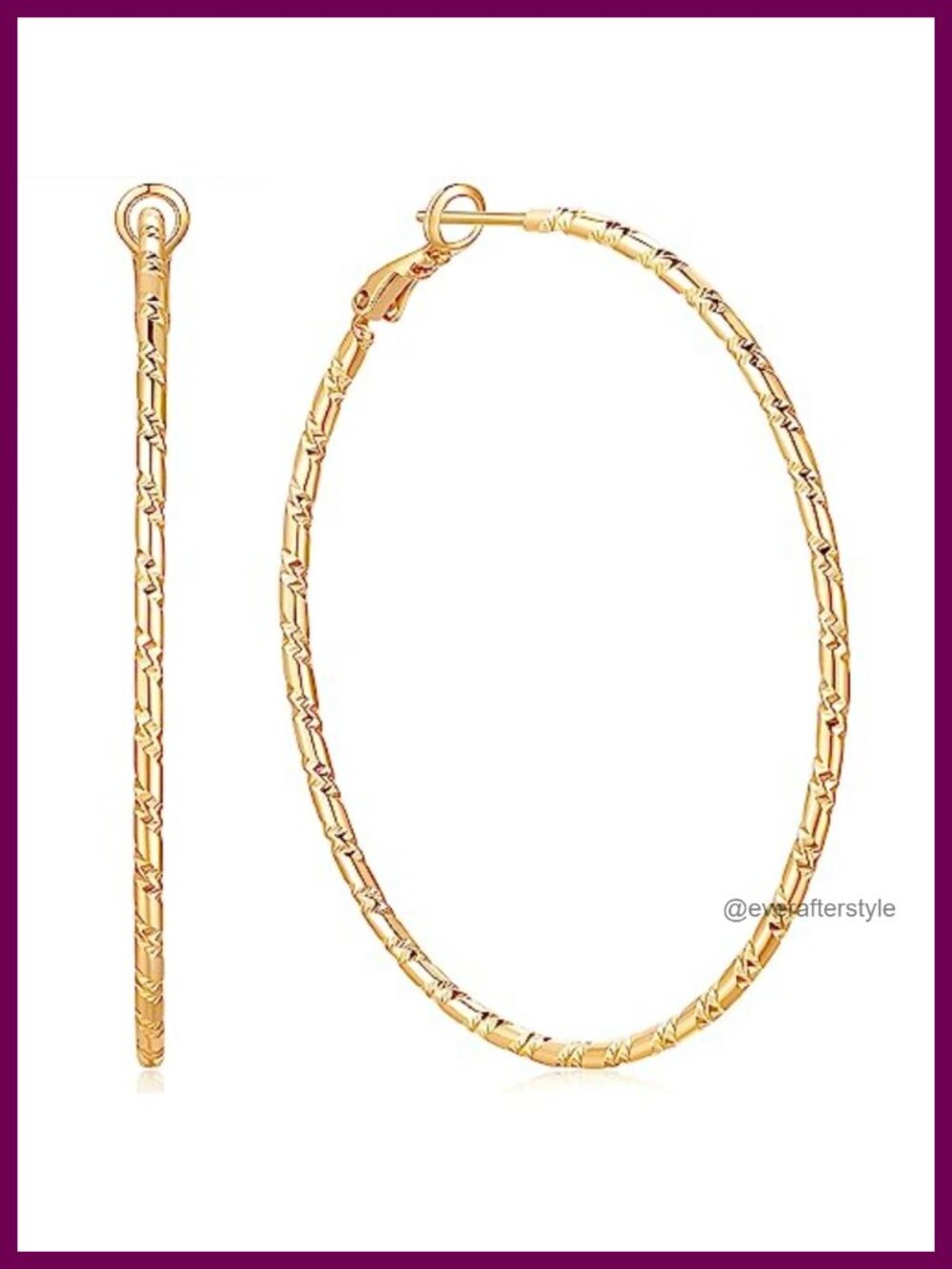14K Gold Plated Large Hoop Earrings Hypoallergenic Women 55mm